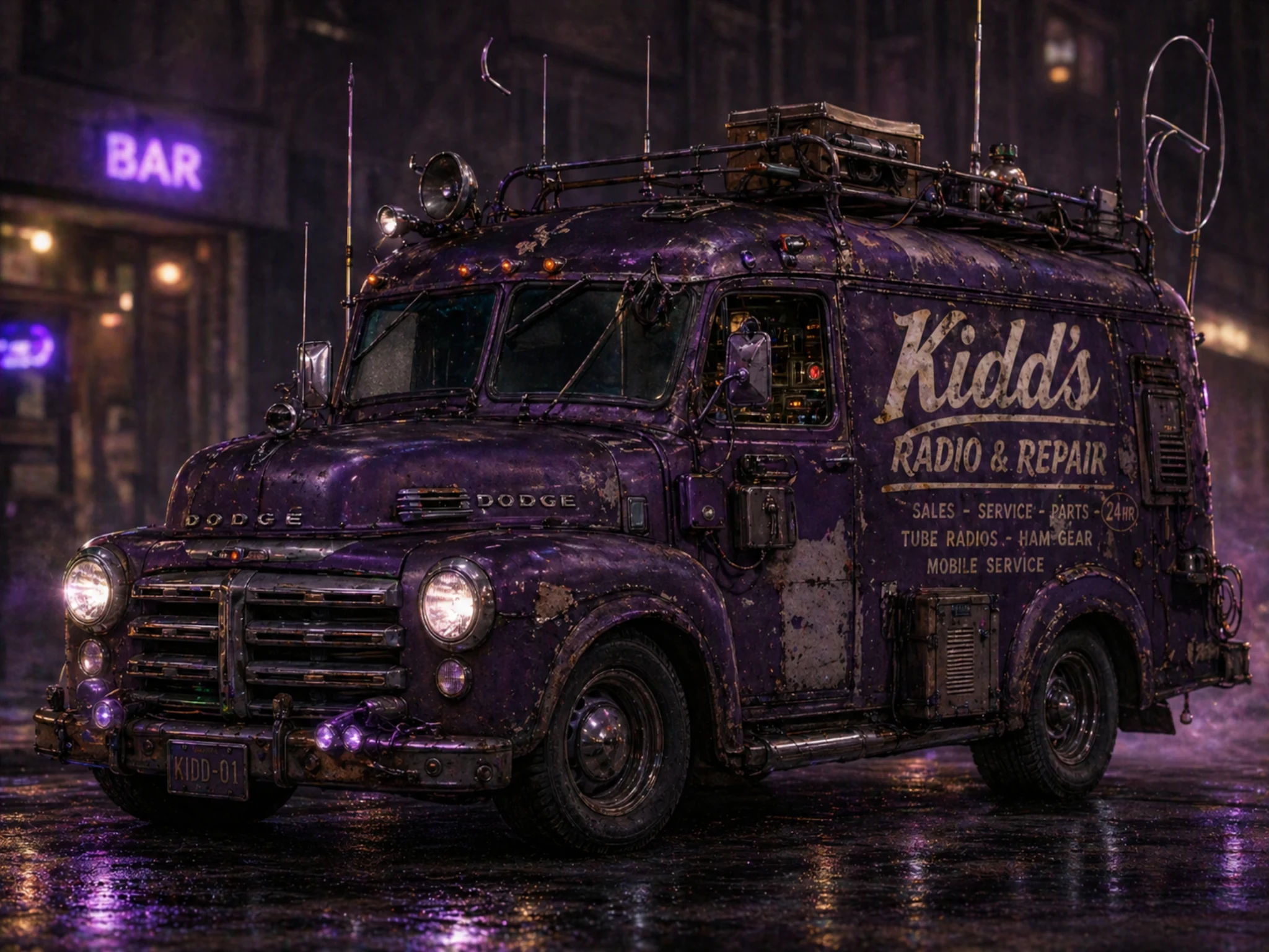 Sid Kidd's Radio & Repair van storefront